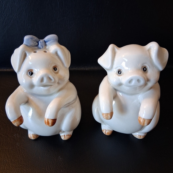 Vintage Fitz & Floyd Pigs In A Poke Salt And Pepper Shakers - Picture 4 of 6
